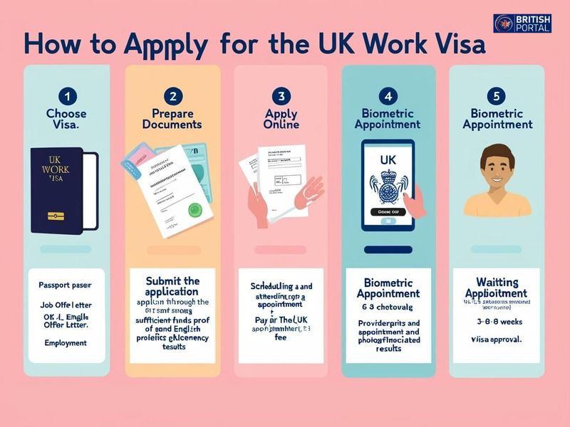 Step-by-step guide on applying for a UK work visa.