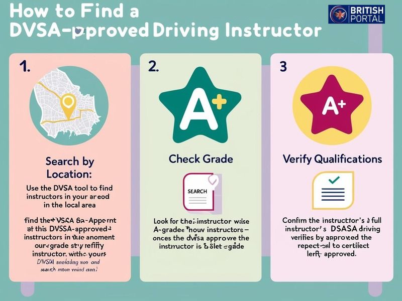 Guide on finding a DVSA-approved driving instructor in the UK.