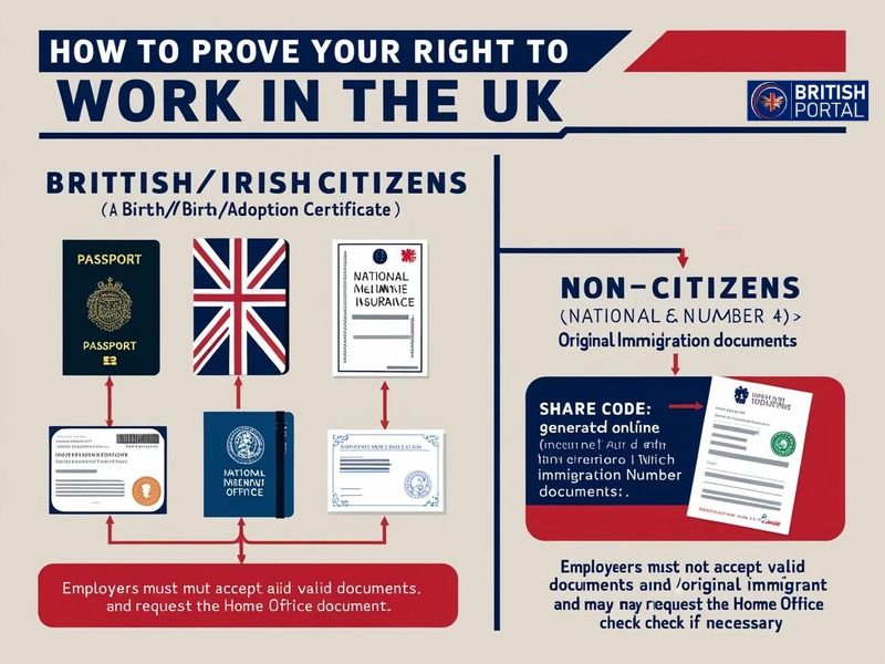 Guide on proving your right to work in the UK.