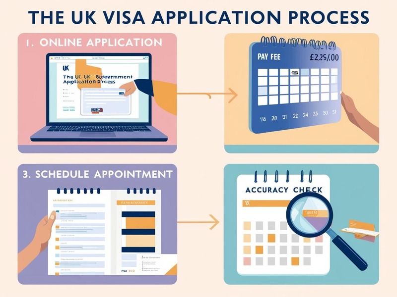 Step-by-step guide on submitting a UK visa application.
