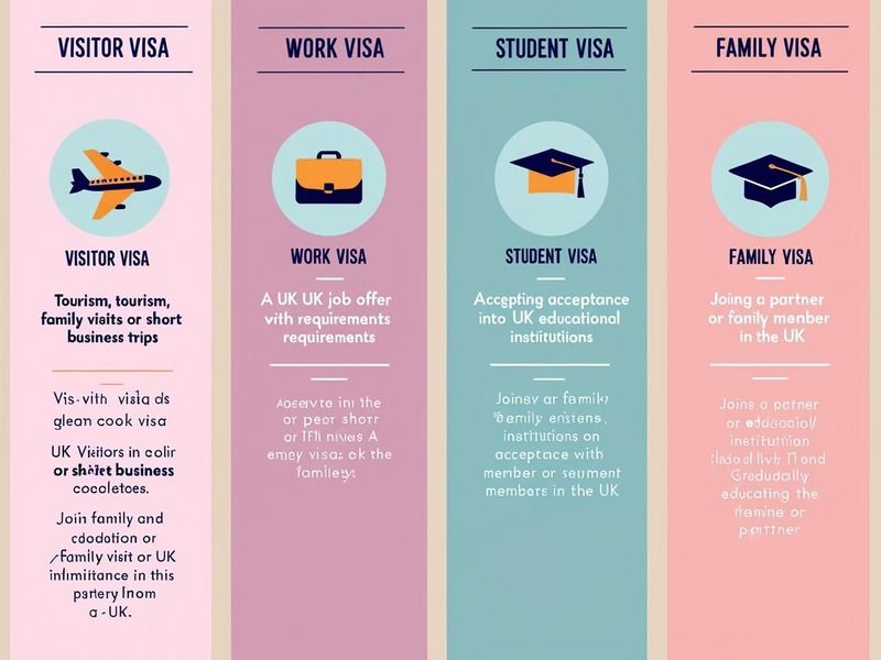 Overview of different UK visa types for various purposes.