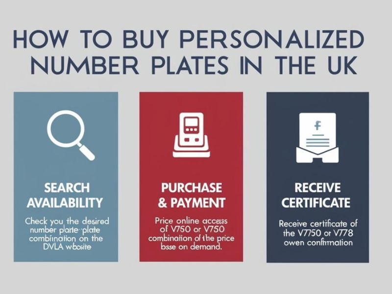 UK personalised number plate with DVLA rulebook, symbolizing regulations for custom plates.