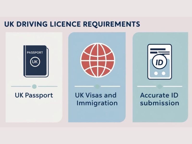 UK driving licence with legal documents, symbolizing the requirements for obtaining a licence.