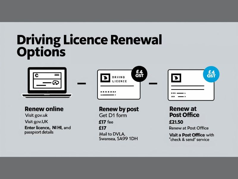 Steps to renew driving licence in the UK online and by post