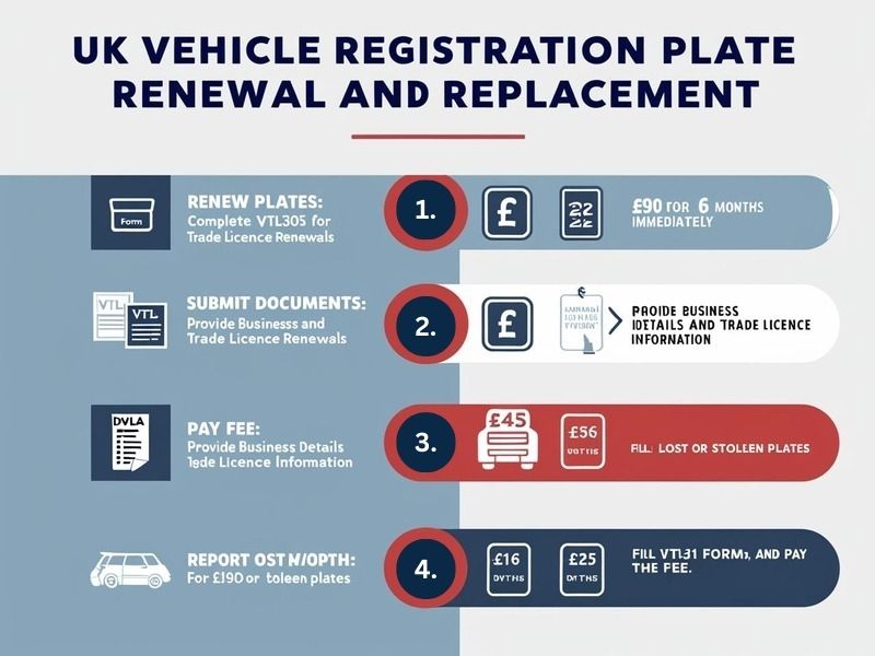 UK vehicle with new registration plates, symbolizing the renewal or replacement process.