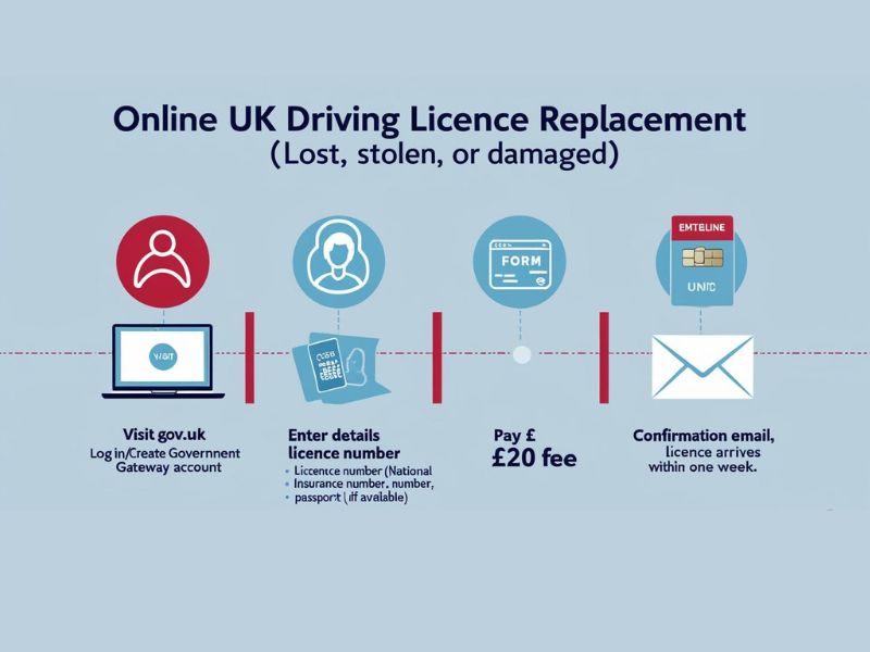 UK driving licence replacement form with a pen, symbolizing the process of replacing a lost or damaged licence.

