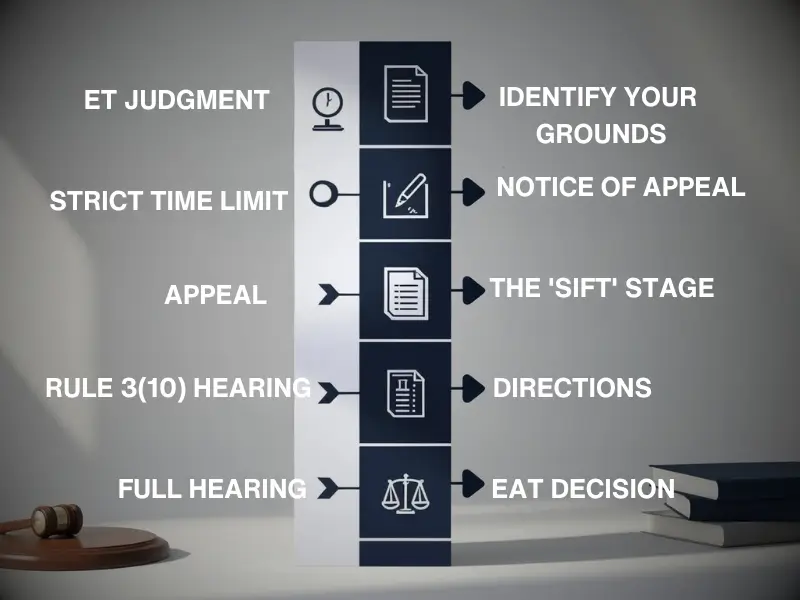 Employment Appeal Tribunal process step-by-step in the UK legal system