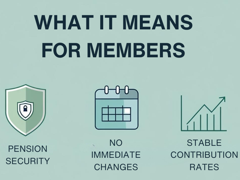 Showing pension security, stable benefits, and consistent contribution rates for LGPS NI members.
