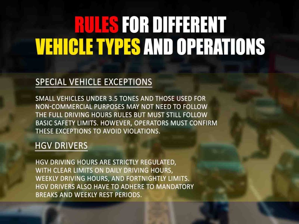 Rules for Different Vehicle