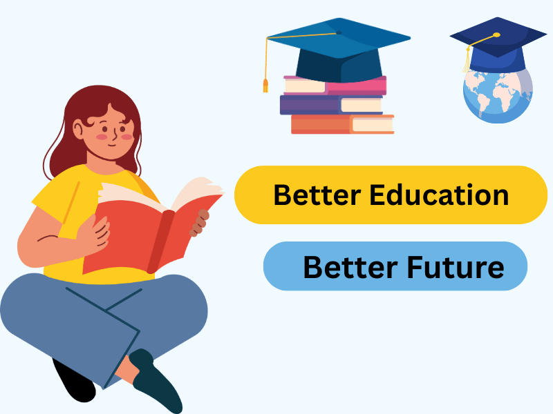 Children learning with technology and books for a better future