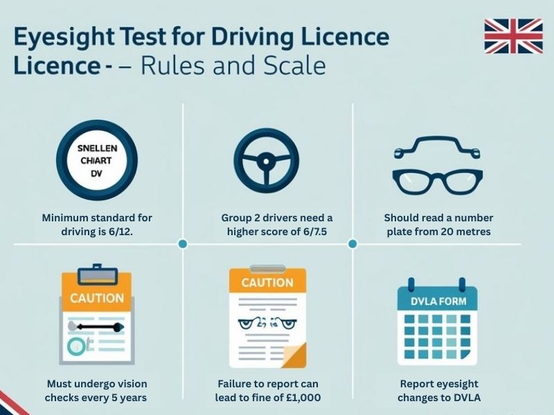 Eyesight test for driving licence in the UK – Vision standards and DVLA rules