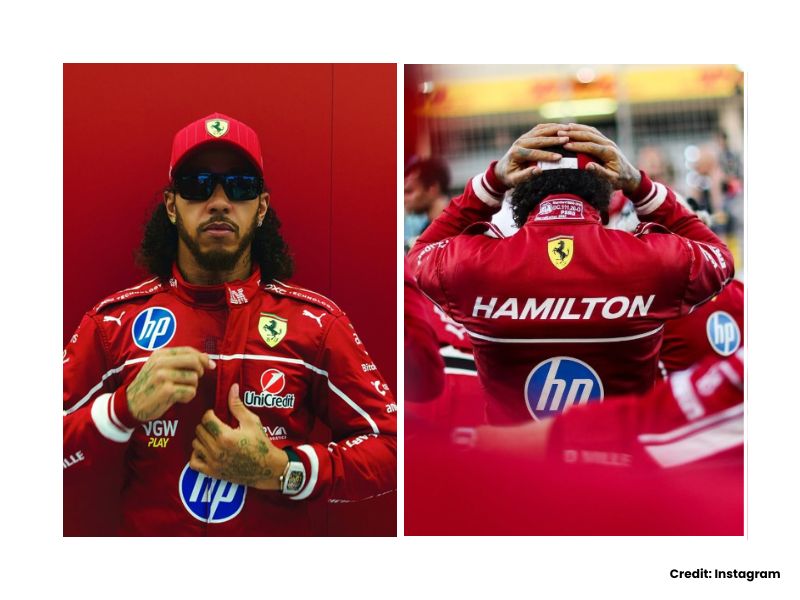 Lewis Hamilton in Ferrari racing gear ahead of the 2025 F1 season