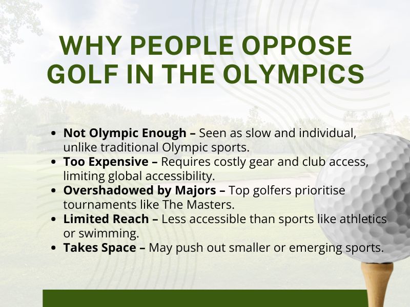 Reasons why golf’s Olympic inclusion faces criticism
