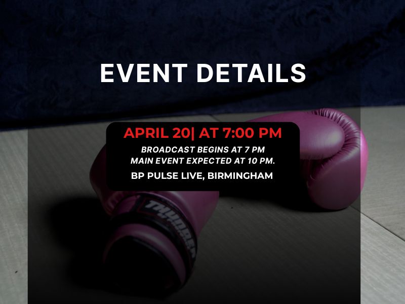 Whittaker vs Cameron boxing event poster with date and venue