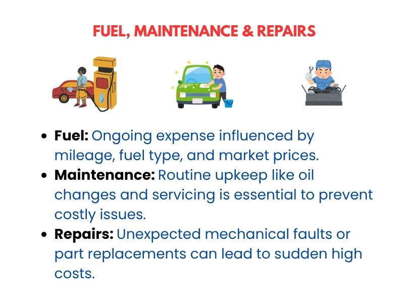 Fuel, maintenance, and repair costs for UK car owners

