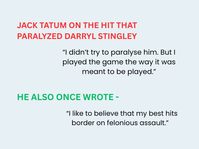 Jack Tatum's infamous hit on Darryl Stingley that changed NFL history