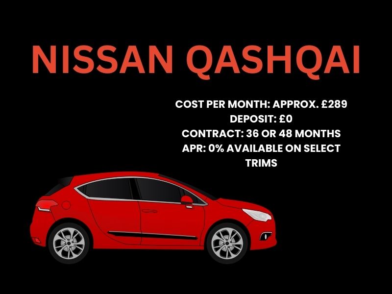 Nissan Qashqai SUV 0% APR car finance offer