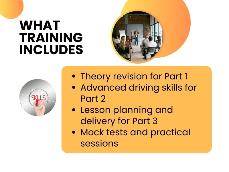 Training and preparation of driving instructor in the UK