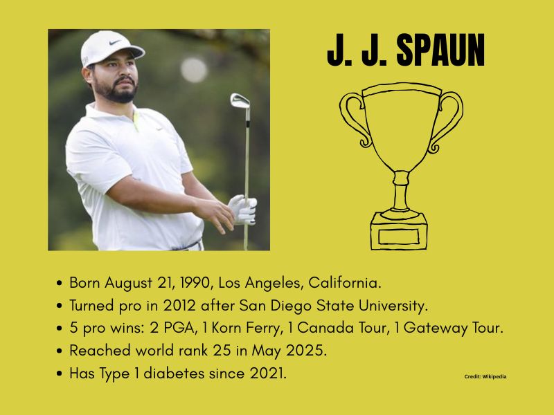 JJ Spaun lifts the US Open 2025 trophy at Oakmont’s 18th green.