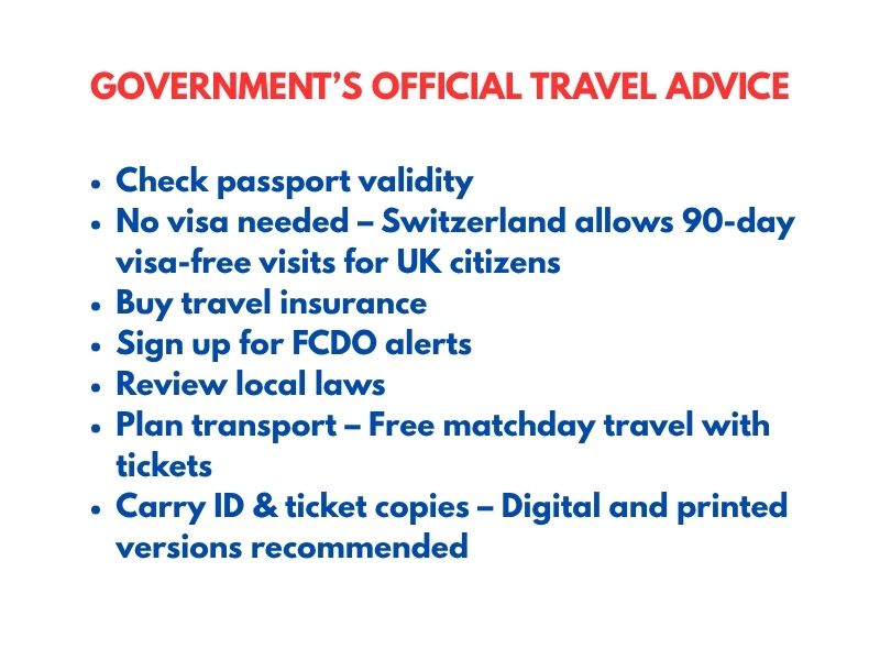 Government-issued Euro travel advice for UK fans in 2025