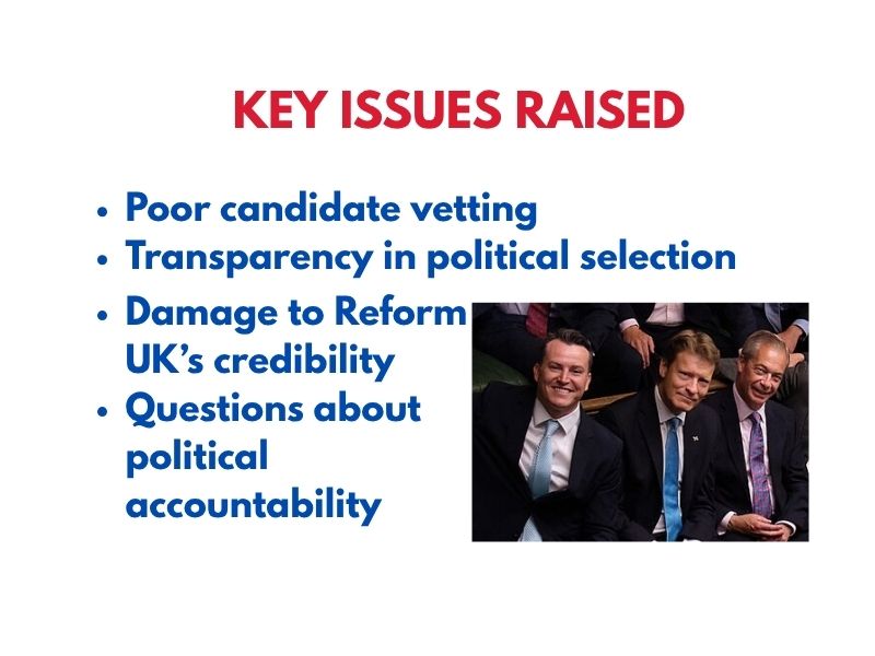 Infographic listing the political and procedural issues exposed by McMurdock’s resignation.