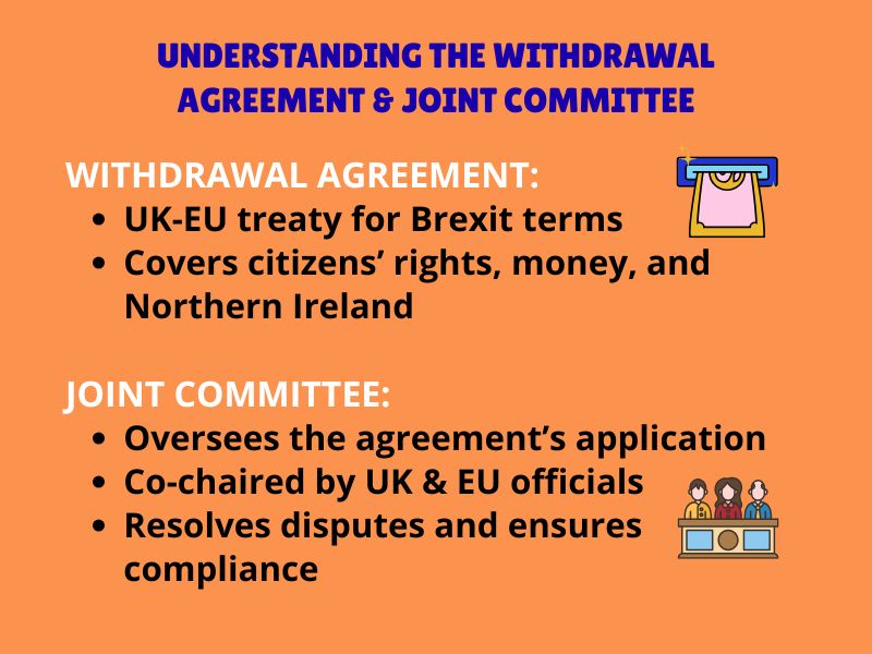 Infographic explaining the UK-EU Withdrawal Agreement and the role of the Joint Committee