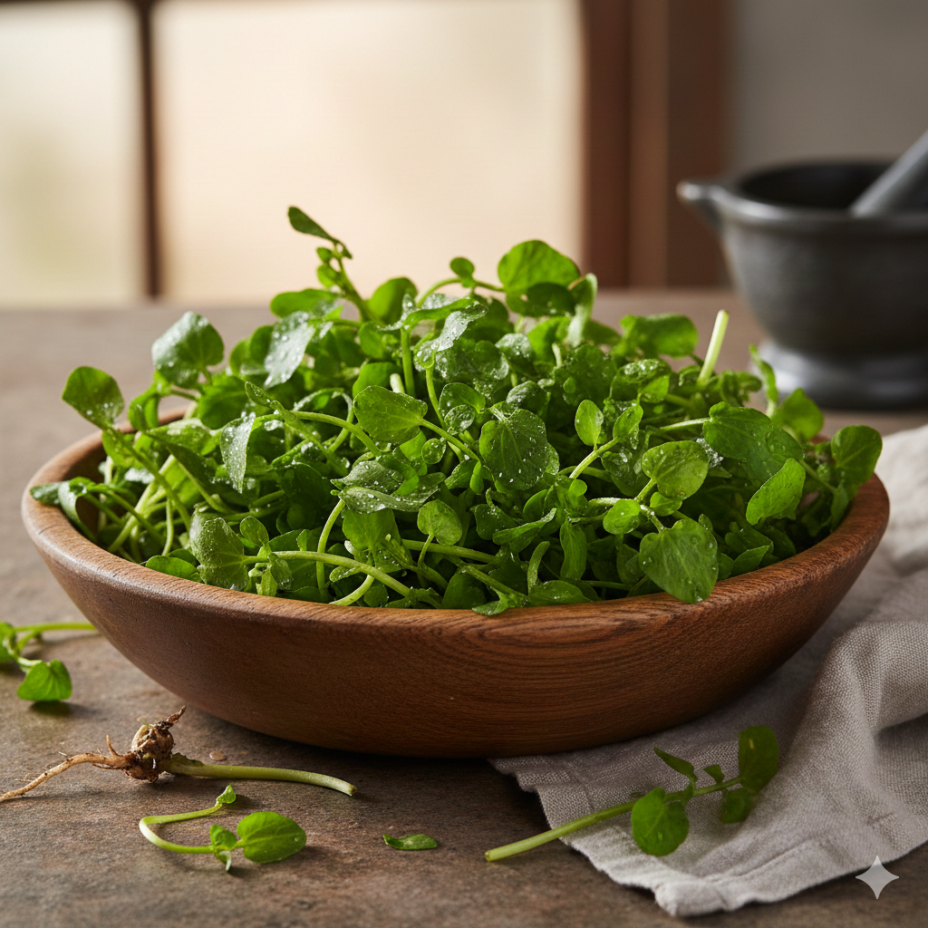 “Fresh watercress highlighting brain, mood, heart, and immune health benefits”